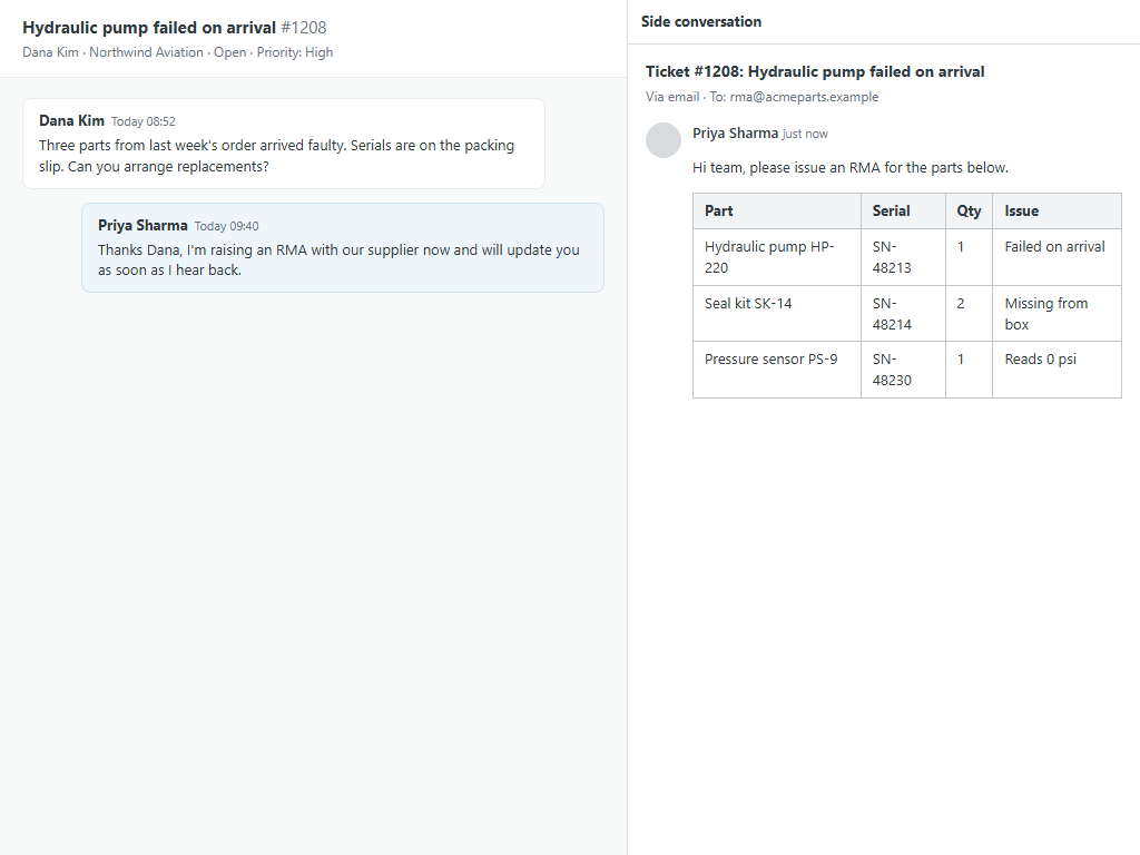 SideGrid by Veryation feature detail — Workflows app on the Zendesk Marketplace
